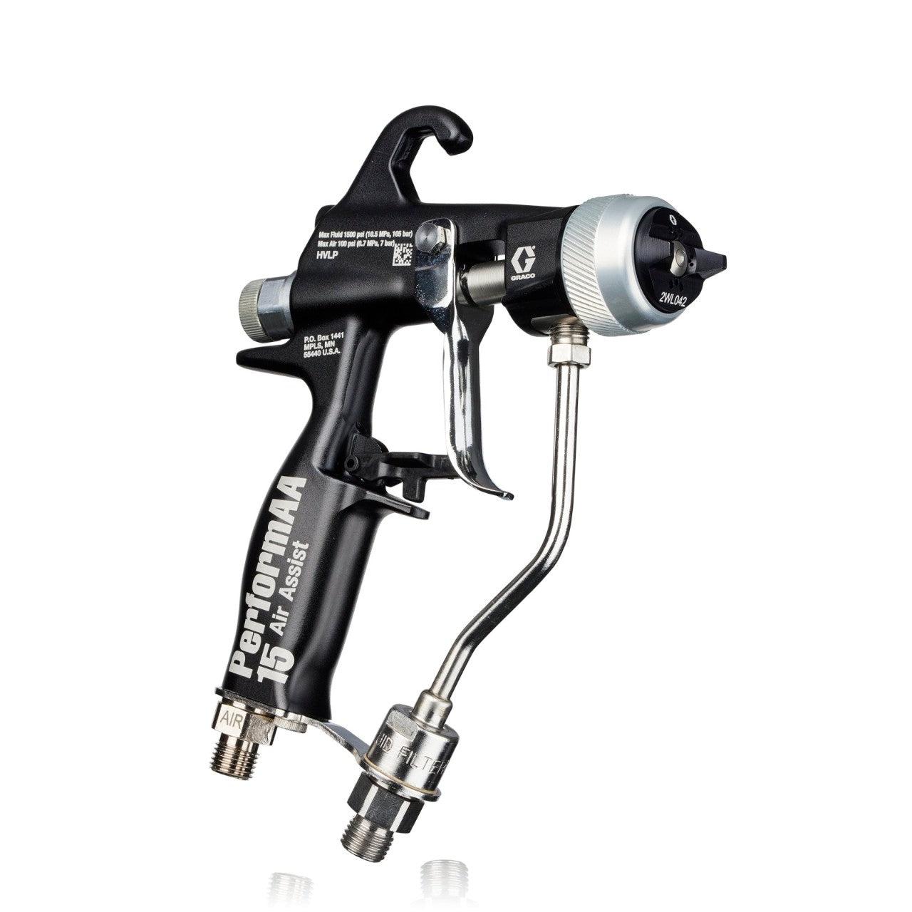 PerformAA 1500 Air Assist Gun with Wood Lacquer air cap, light trigger pull and fluid swivel
