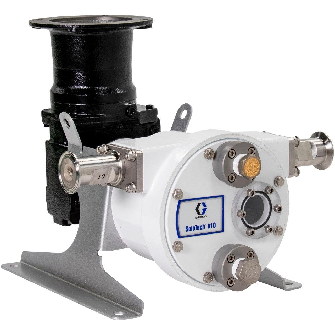 SoloTechª h10 Peristaltic Pump, Low-speed gear reducer no motor, IEC, FDA Nitrile Hose, SST Sanitary Clamp Barb
