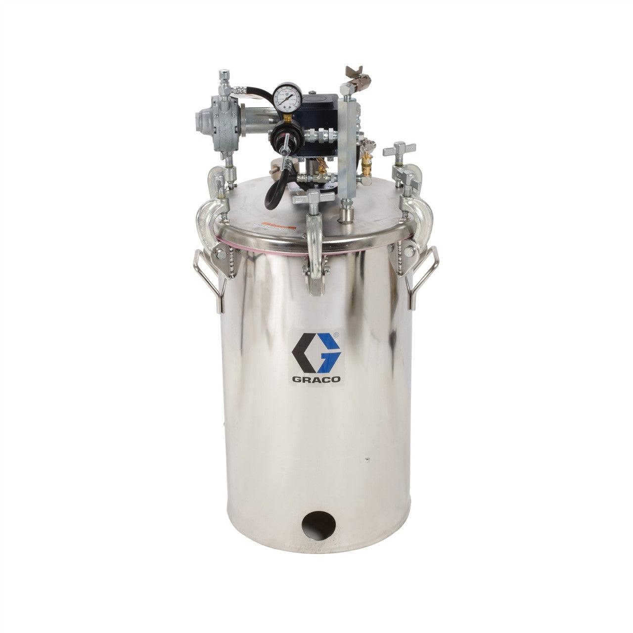 10 Gallon High Pressure (HVLP) Pot with Agitator, Regulated to 100 psi, ASME Rated, 33.9 in (88 cm), 85 lbs (39 kg), SST