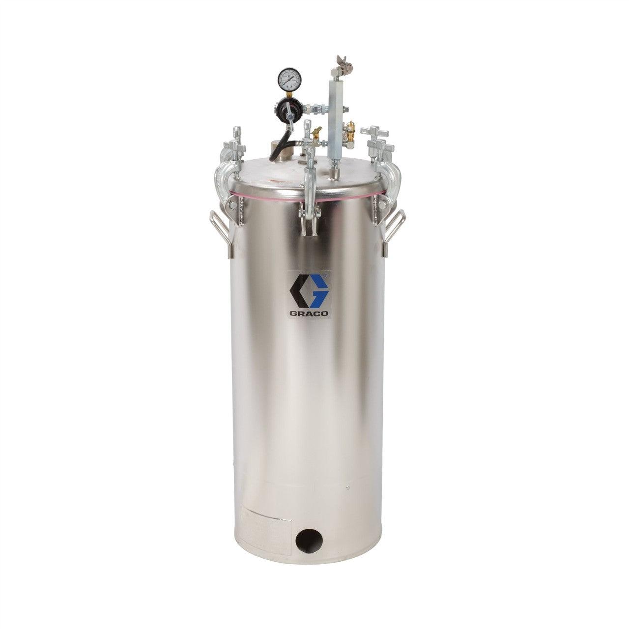 15 Gallon High Pressure (HVLP) Pot, Regulated to 100 psi, ASME Rated, 44.6 in (113.2 cm), 92 lbs (42 kg), SST