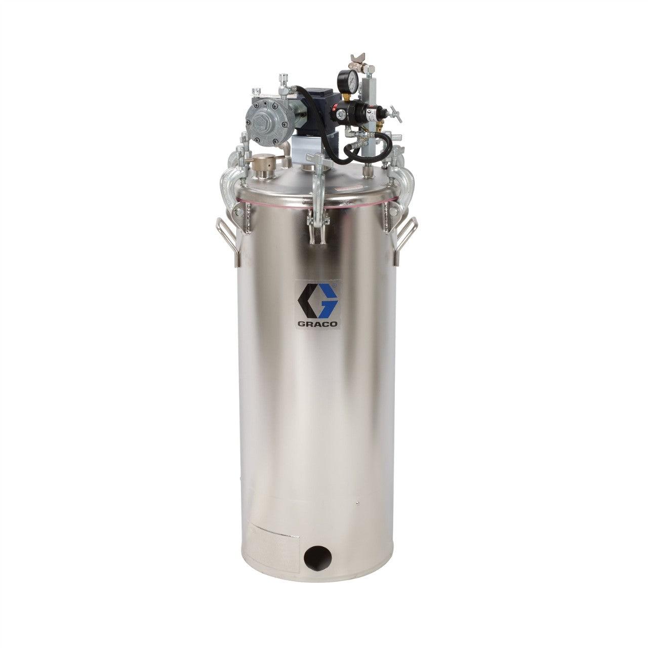 15 Gallon Low Pressure (HVLP) Pot with Agitator, Regulated to 15 psi, ASME Rated, 44.6 in (113.2 cm), 101 lbs (46 kg), SST