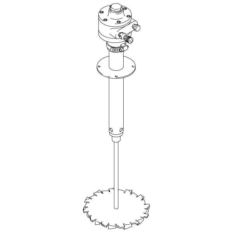 Air-Driven Agitator for 15 gallon mix tank size, 3/4 HP. Compatible with agitator speed controller.