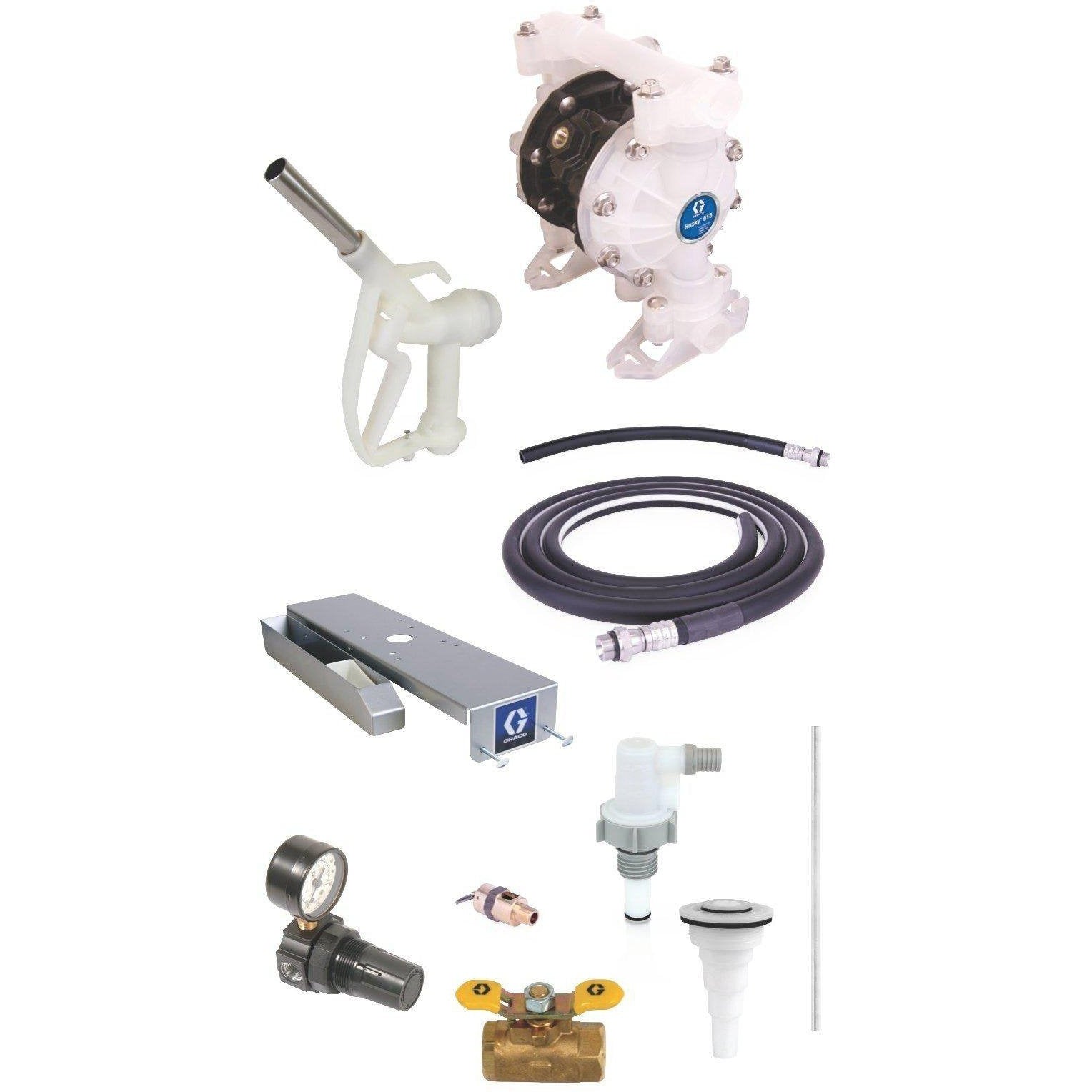24F947-Graco 24F947 Sd‚Äö√Ñ√´ Blue Pump Drum Package - 2' Suction Hose Length - Manual Nozzle - 3/4" Bspp Fittings-Order-Online-Fireball-Equipment