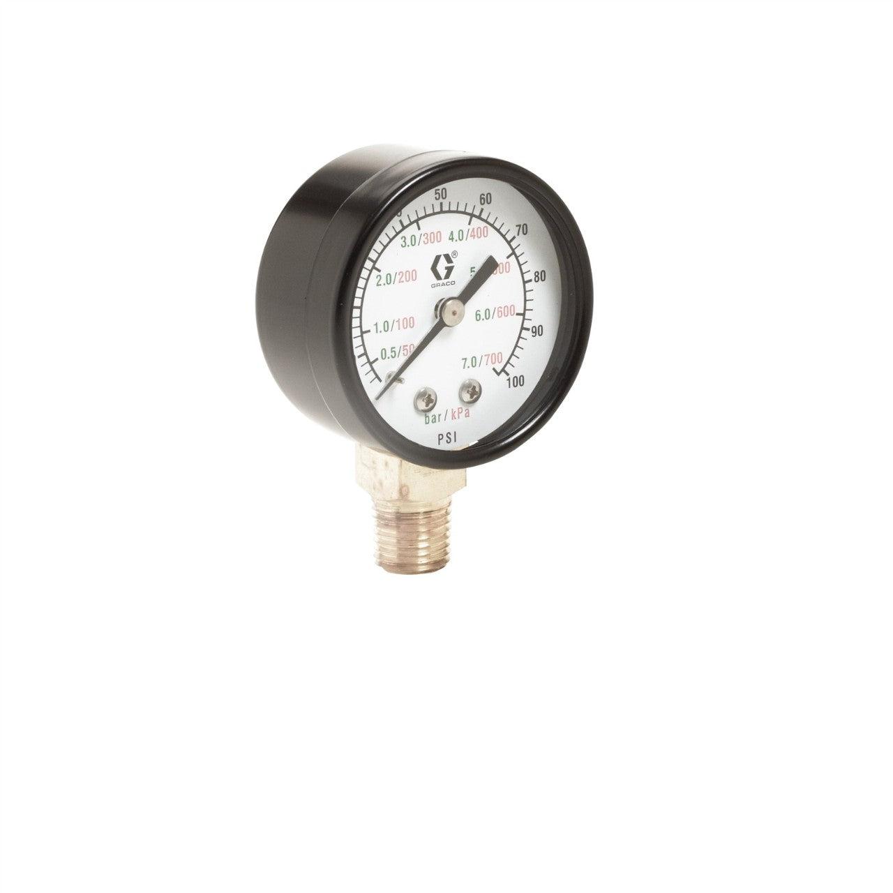 Low Pressure Air Gauge, bottom mount, 0-200 psi (0-14 bar) pressure range