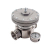 Pneumatic Corrosion Resistant Fluid Back Pressure Regulator, 20 gpm, 300 psi max fluid pressure, 1-1/4 npt inlet/outlet, with gauge